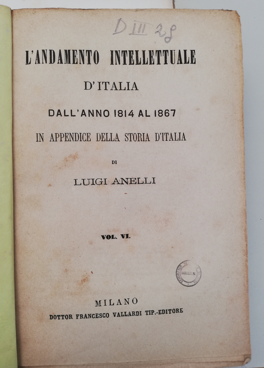 Luigi Anelli: politico, pensatore, storico e letterato – BeWeB